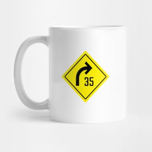 Curve-Advisory Speed Sign Mug